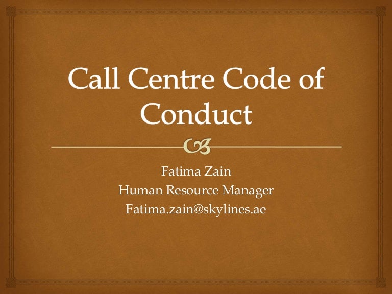 Call Centre Code of Conduct