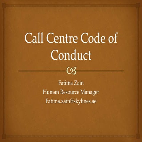 Call Centre Code of Conduct