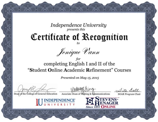 CBA ENGLISH PROFICIENCY CERTIFICATE