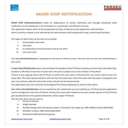MARS VOIP Notification