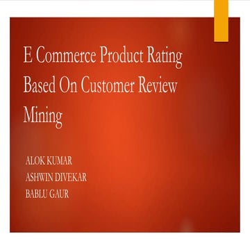 E-commerce Product Rating