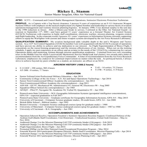 Resume-Military, Ric Stamm