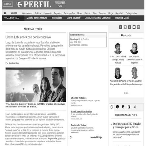 Perfil - UADE - El Perfil Educativo Virtual - Desarrollo Argentonia - Leonard...