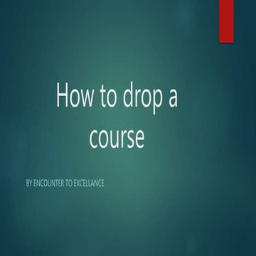 How to drop a course