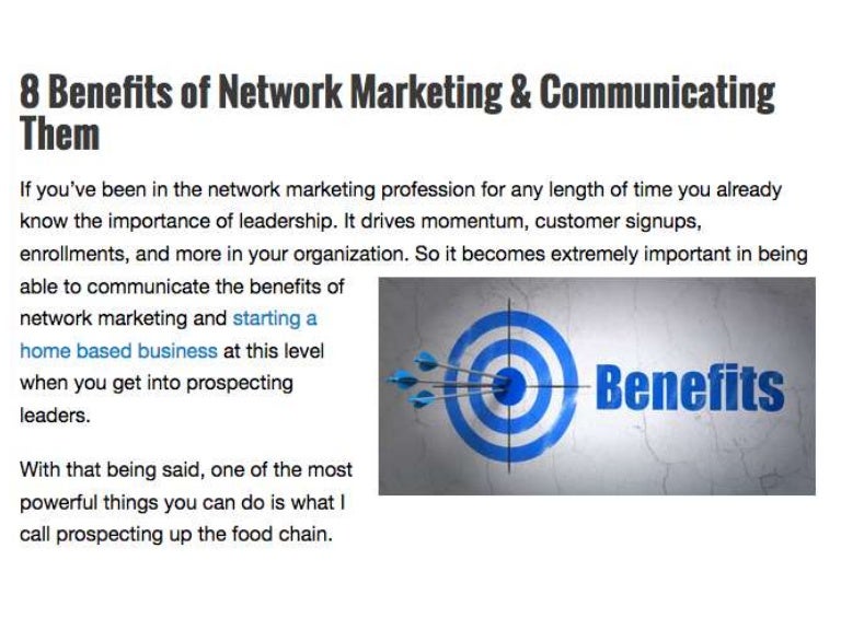 8 Benefits of Network Marketing