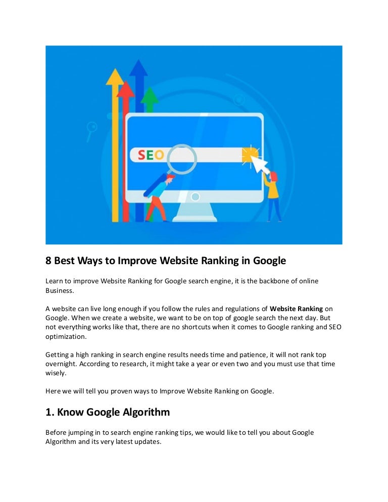 Engine Ranking How To Improve My Website Ranking On Google The