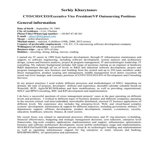 Serhiy Kharytonov Resume 01 01 2016