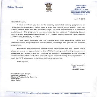 Appreciation Secy Commerce