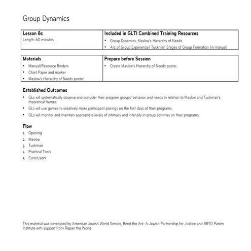 8c rotation - group dynamics lesson plan and ub-d | PPT