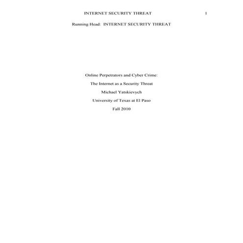 Internet Security Threat