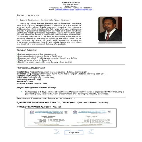 Robin CV 2015 | PDF | Construction Industry | Industries