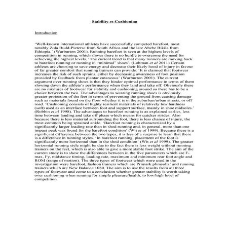 Stability vs Cushioning