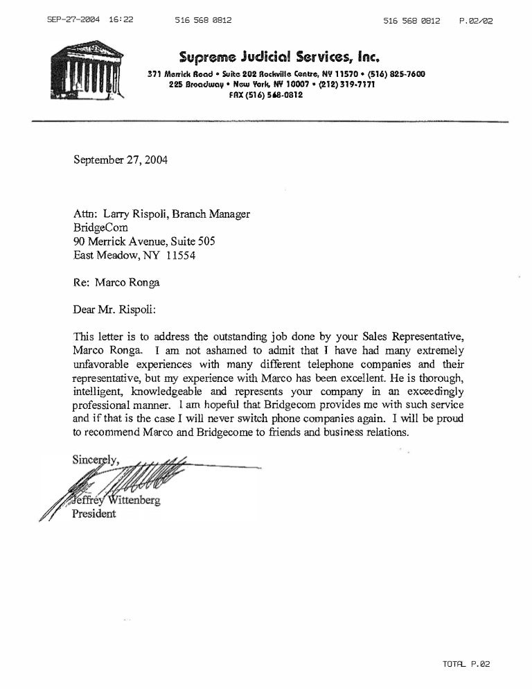 supreme judicial customer reference letter customer service recommendation letter