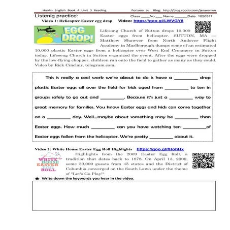 05 listenig practice easter egg drop and roll