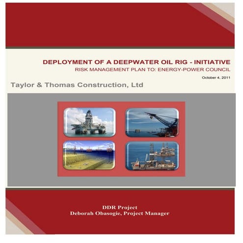 Risk Management Plan - Deepwater Oil Rig Deployment