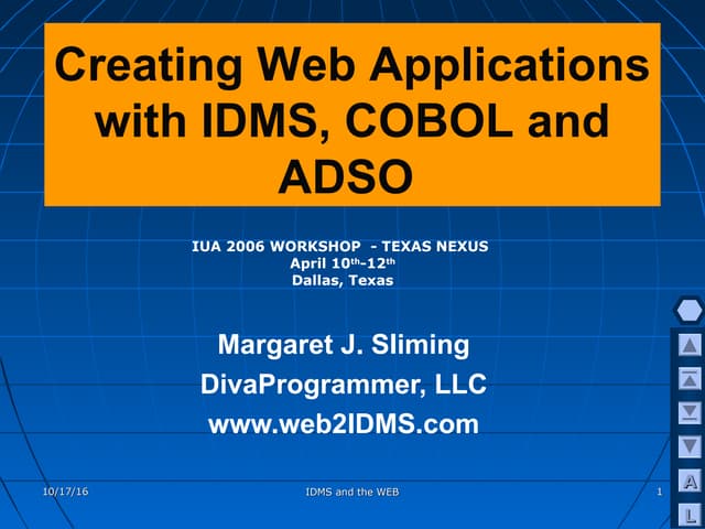 Creating Web Applications with IDMS, COBOL and ADSO