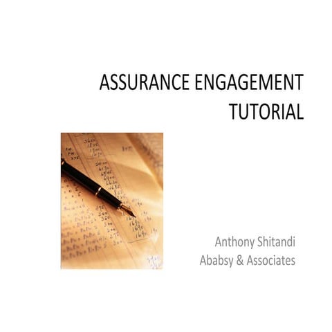 AUDIT ENGAGEMENT TUTORIAL BY ANTHONY SHITANDI