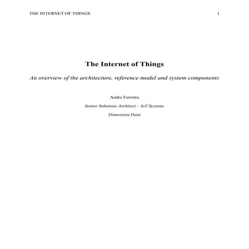 The Internet of Things - White paper - version 1.0