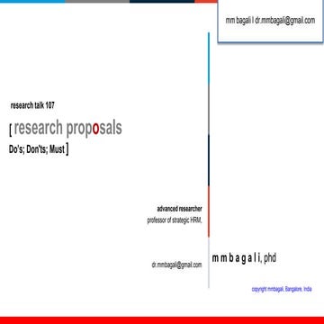 reserach projects... Do's - Dont's - Never