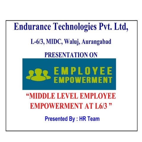 Middle Level Employee Empowerment PPT