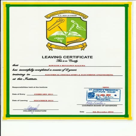 NPC - U Certificate | PDF