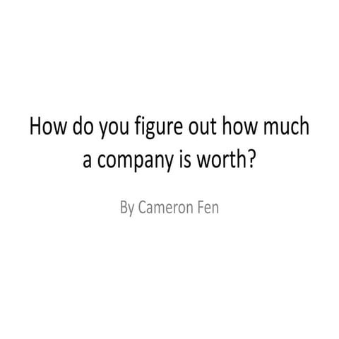 Valuation Techniques