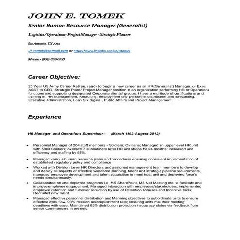 Tomek Functional Resume
