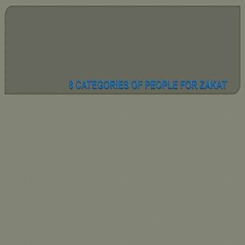 8 categories of people for zakat