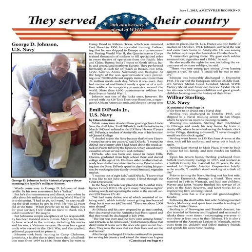 Emil DiPaola Jr., Veteran