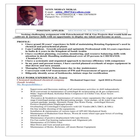 Resume- N1 M Mokal New