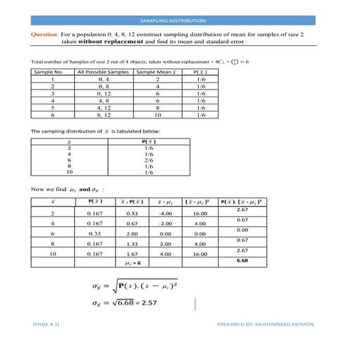 Sampling Distribution -I