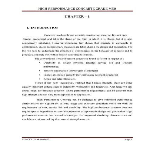 High Performance Concrete | PDF