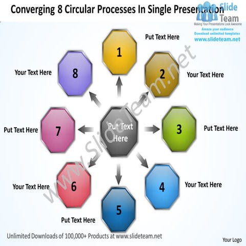 Flow chart 10 diverging arrows form strategy circular network power ...