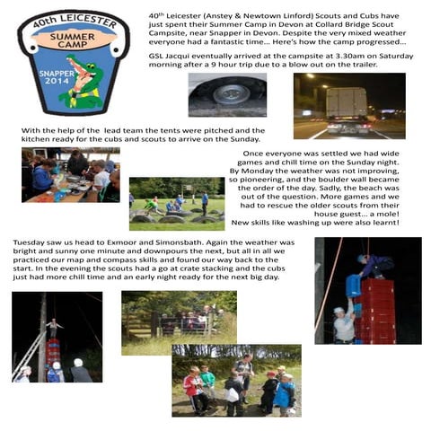 GSL Blog of 40th Leicester (Anstey & Newtown Linford) Summer Camp