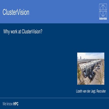 Cluster vision at Amsterdam Tech Job Fair