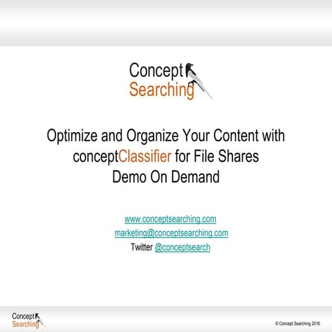 Optimize and Organize Your Content with conceptClassifier for File Shares 