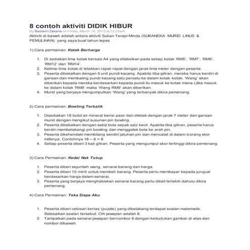8 contoh aktiviti didik hibur