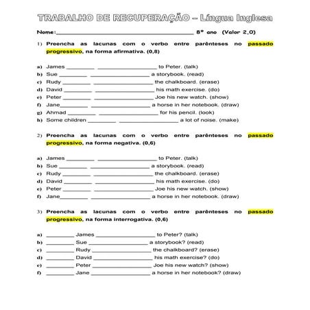 8 cópias trab. inglês 8º ano