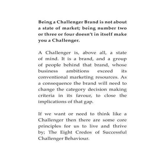 The 8 Credos of Challenger Brands