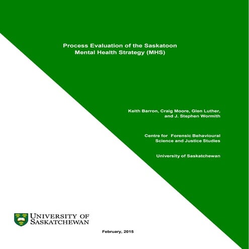 Process Evaluation of the Saskatoon Mental Health Strategy