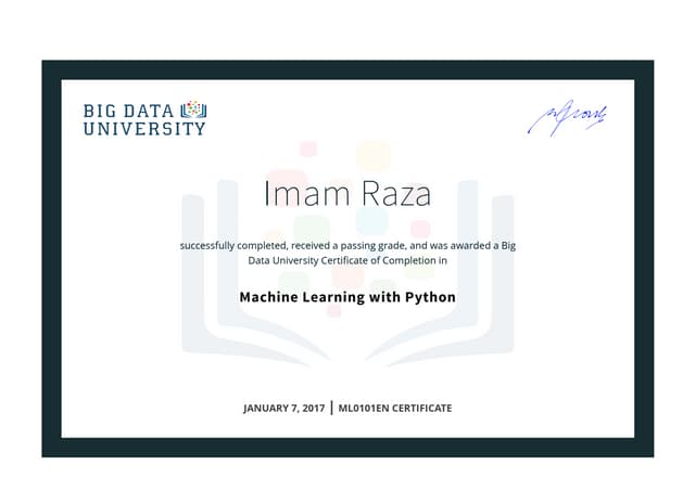 Big Data University ML0101EN Certificate _ Big Data University