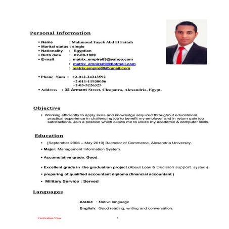 Mahmoud Cv | PDF