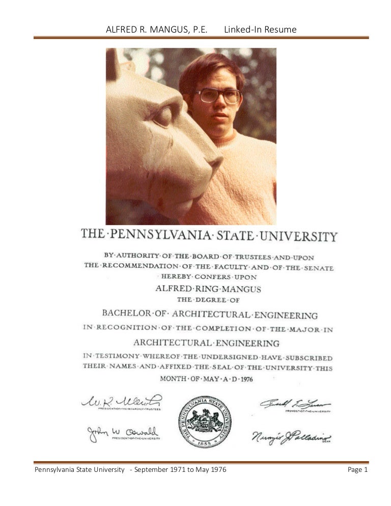 alfred mangus resume template for penn state psu linked in optimal resume alfred state