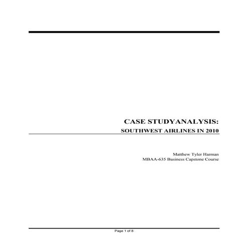 Southwest Airlines | HBR Case | PDF