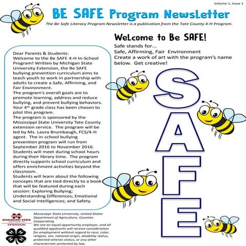 Be SAFE Literacy Program Newsletter_Introduction to Series