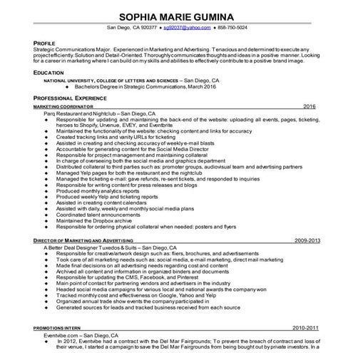 SOPHIA MARIE GUMINA resume