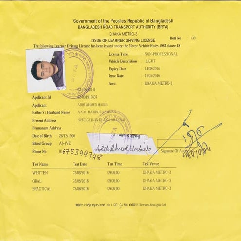 Learners Driving License | PDF
