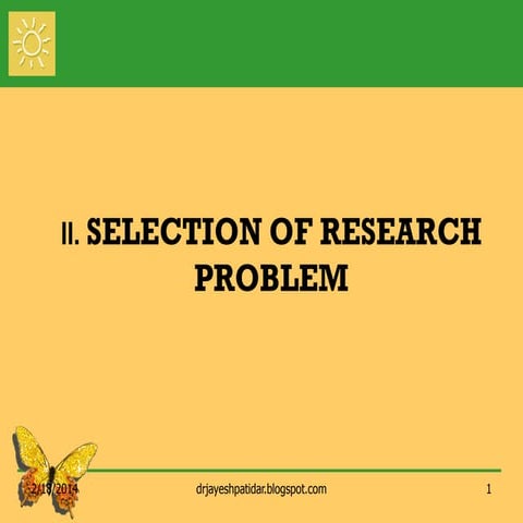 Ppt. selection of research problem | PDF