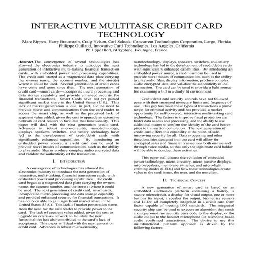 Interactive Multitask smartcard