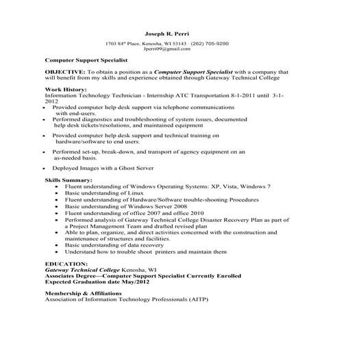 Joseph R. Perri resume | DOC